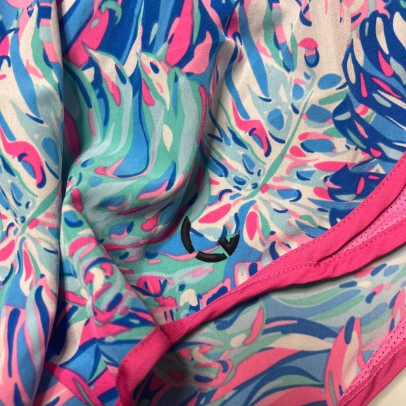 Simply Southern Tropical Leaf Women's Athletic Shorts - Picture 2 of 5